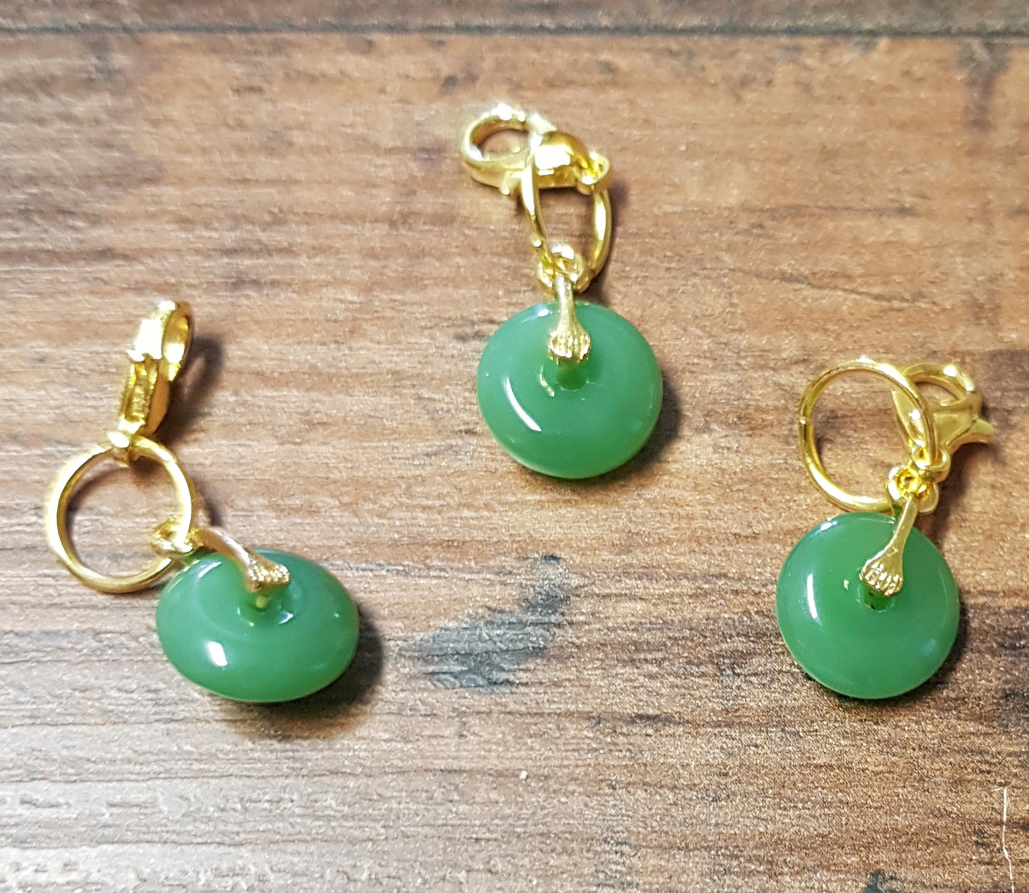 Fortschrittsmarker, Ring/ Karabiner mit Edelsteinen/ Jade