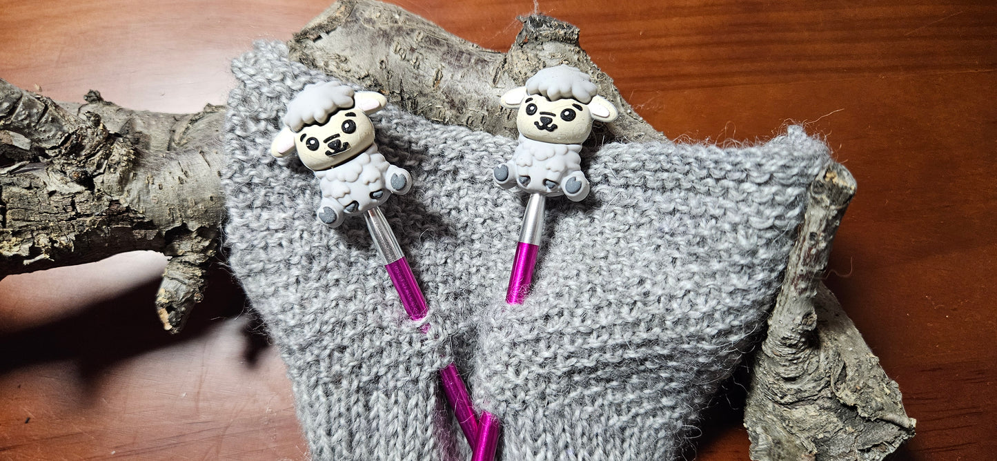 Maschenstopper Set Alpaka grau