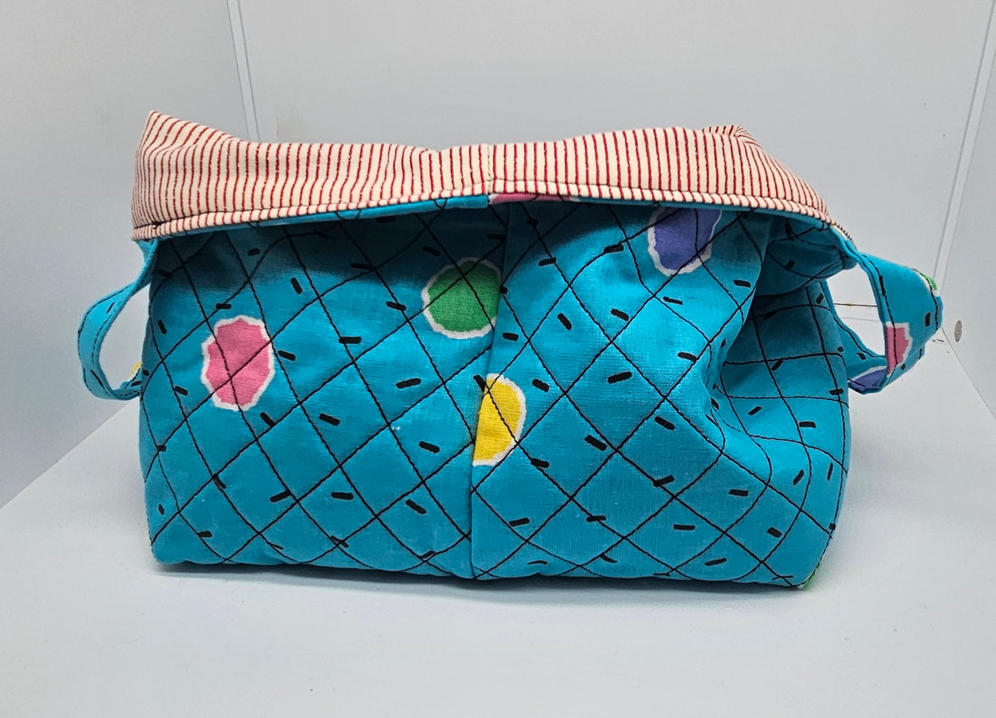 Projekttasche mit Laschen  -  blau/türkis