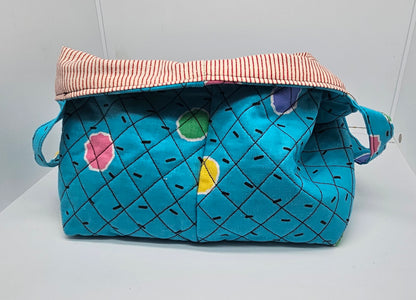 Projekttasche mit Laschen  -  blau/türkis