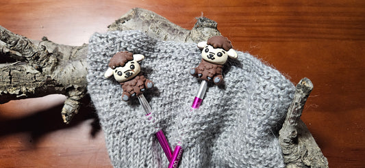 Maschenstopper Set  Alpaka  dunkelbraun