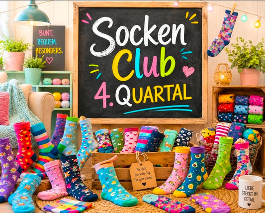 4. Quartal  -  SockenClub Abo  -  "Machen wir das Leben bunt" (3 Stränge)
