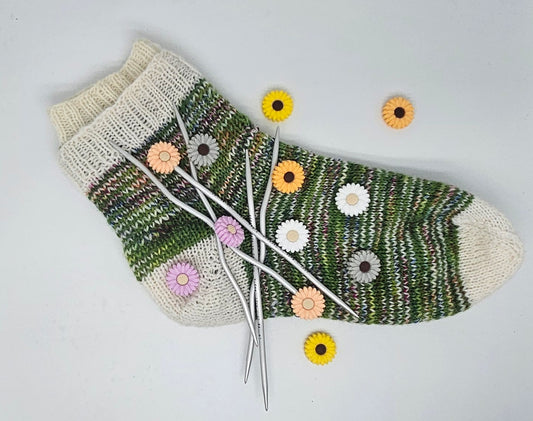 Maschenstopper 2er-Set bunte Blumen (Farben variabel - aber immer als Pärchen)