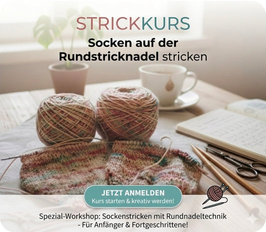 Strickkurs  - Socken auf der Rundstricknadel stricken