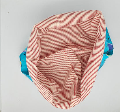 Projekttasche mit Laschen  -  blau/türkis