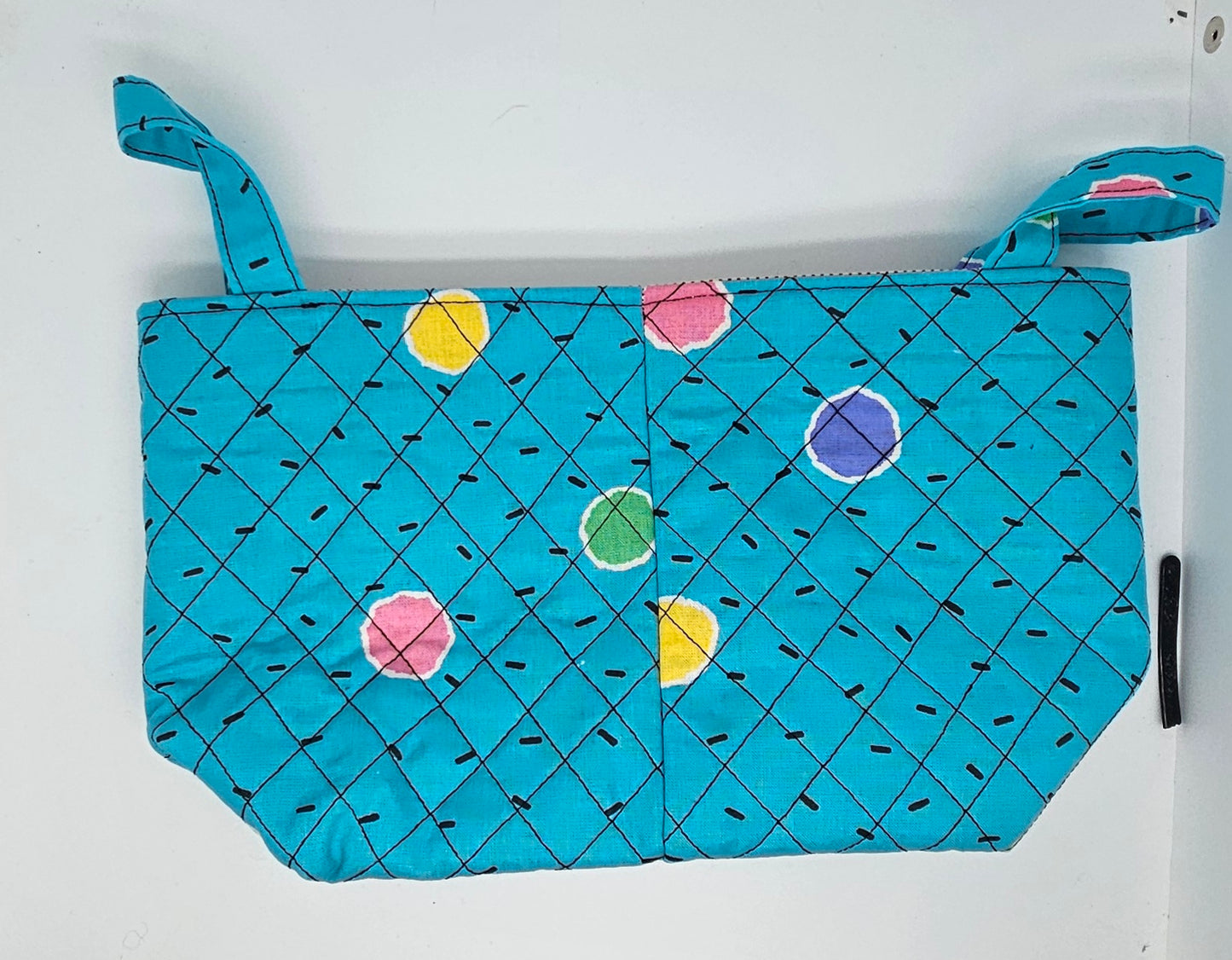 Projekttasche mit Laschen  -  blau/türkis