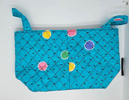 Projekttasche mit Laschen  -  blau/türkis